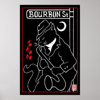 "Bourbon St. Cat" Poster