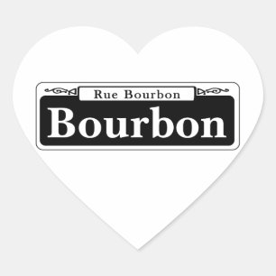 Bourbon St., New Orleans Street Sign Heart Sticker