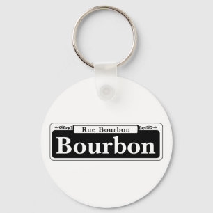 Bourbon St., New Orleans Street Sign Key Ring