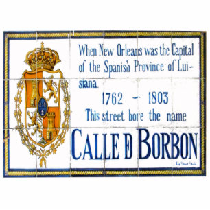 Bourbon St, Spanish Tile Replica Standing Photo Sculpture