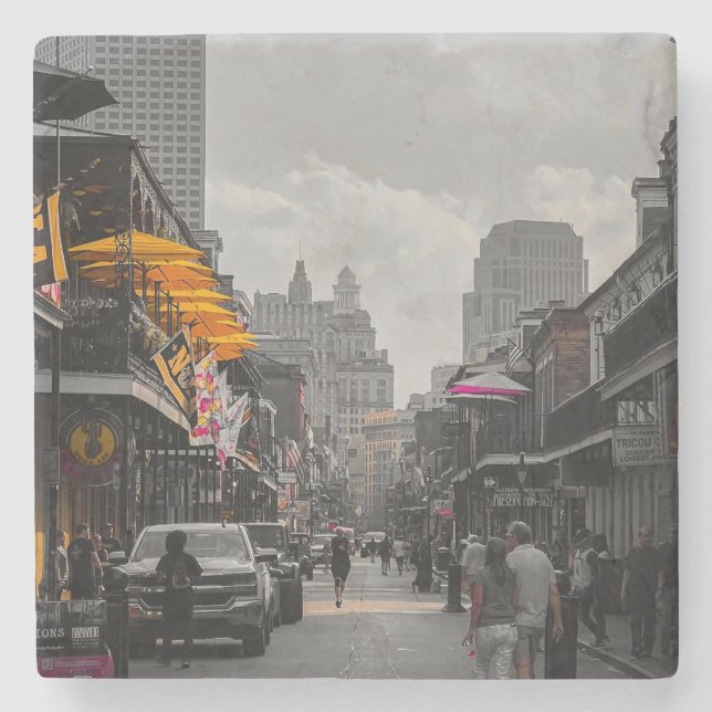 Bourbon St.  Stone Coaster (Front)