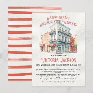 Bourbon Street Bachelorette Weekend Bridal Shower Invitation