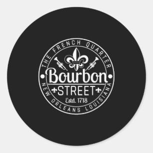 Bourbon Street French Quarter New Orleans Louisian Classic Round Sticker