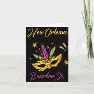 Bourbon Street French Quarter New Orleans Mardi Gr Card