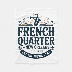 Bourbon Street French Quarter New Orleans Mardi Gr Fleece Blanket