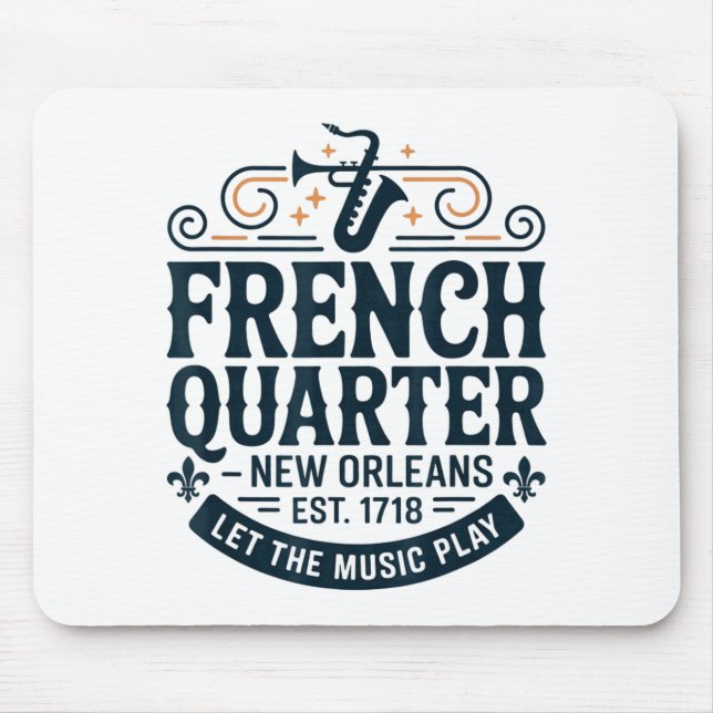 Bourbon Street French Quarter New Orleans Mardi Gr Mouse Mat (Front)