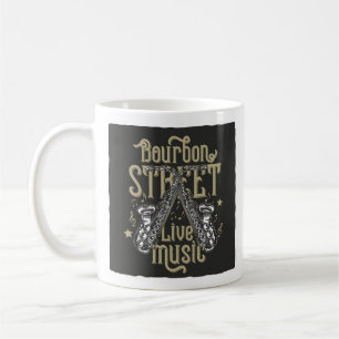 "Bourbon Street Live Music" Saxophone Coffee Mug