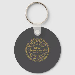 Bourbon Street New Orleans French Quarter Distress Key Ring