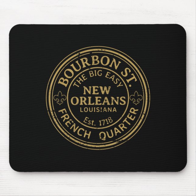 Bourbon Street New Orleans French Quarter Distress Mouse Mat (Front)