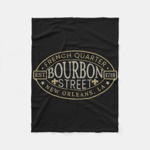 Bourbon Street New Orleans French Quarter Louisian Fleece Blanket