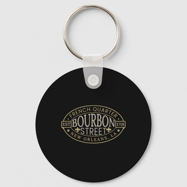 Bourbon Street New Orleans French Quarter Louisian Key Ring (Front)