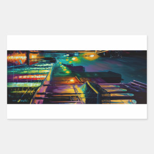 Bourbon Street New Orleans Laptop/Refrigerator Rectangular Sticker