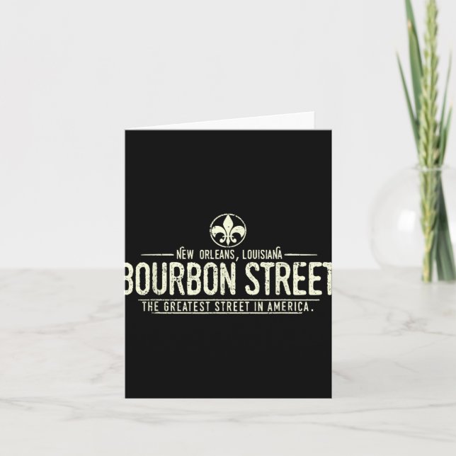 Bourbon Street New Orleans Louisiana Distressed  Card (Front)