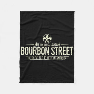 Bourbon Street New Orleans Louisiana Distressed Fleece Blanket