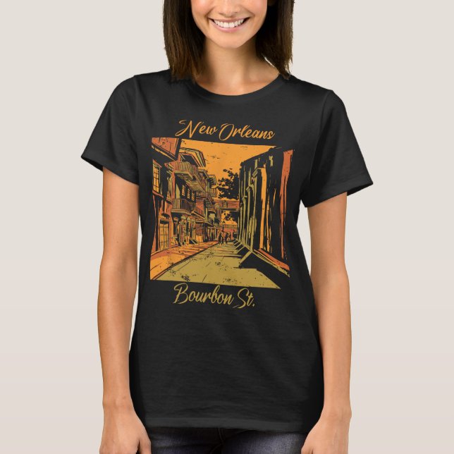 Bourbon Street New Orleans Souvenir Louisiana Mard T-Shirt (Front)