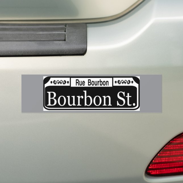 Bourbon Street Sign Bumper Sticker (On Car)