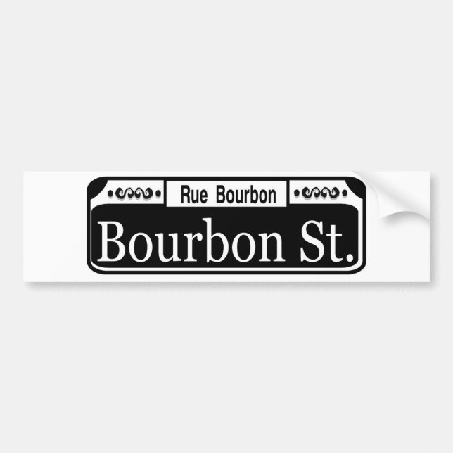 Bourbon Street Sign Bumper Sticker (Front)