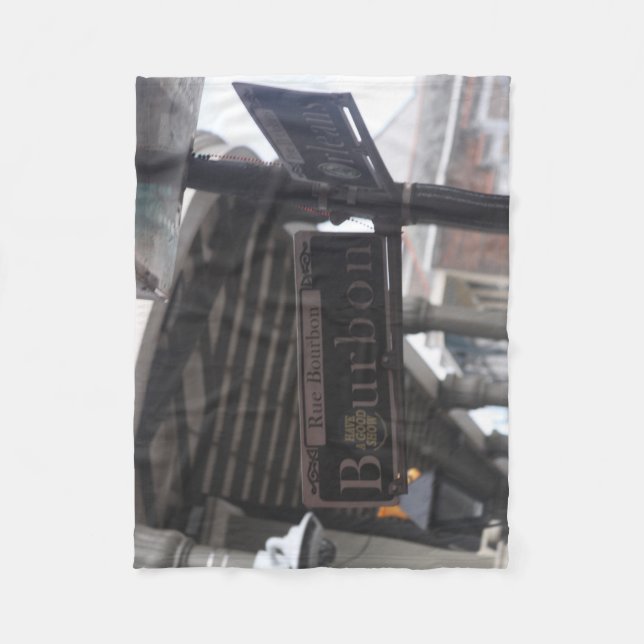Bourbon Street Sign Fleece Blanket (Front)