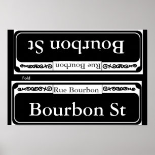 Bourbon Street Sign, Fold Template Poster
