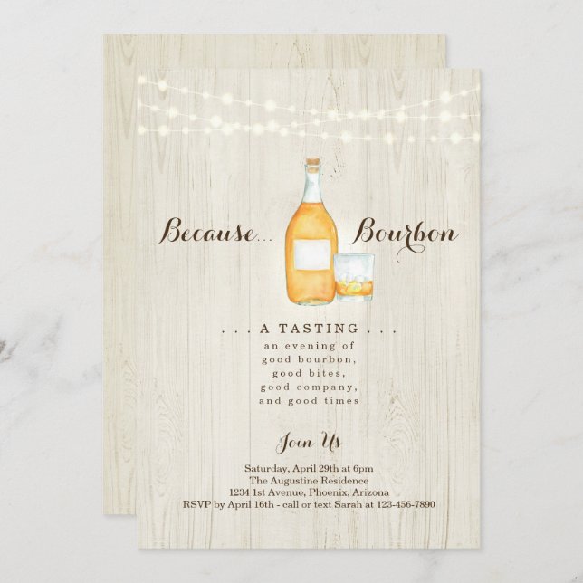 Bourbon Tasting Party Invitation (Front/Back)