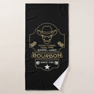 Bourbon Whiskey Art Bath Towel