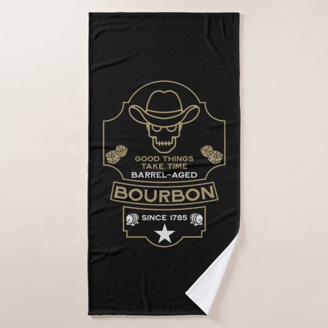 Bourbon Whiskey Art Bath Towel (Bath Towel)
