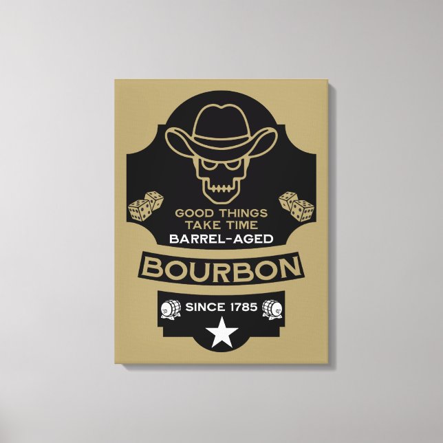 Bourbon Whiskey Art Canvas Print (Front)