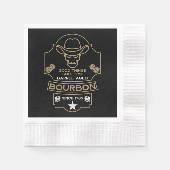 Bourbon Whiskey Art Napkin (Front)