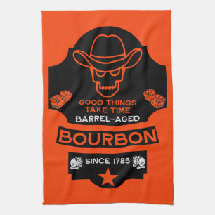 Bourbon Whiskey Art Tea Towel