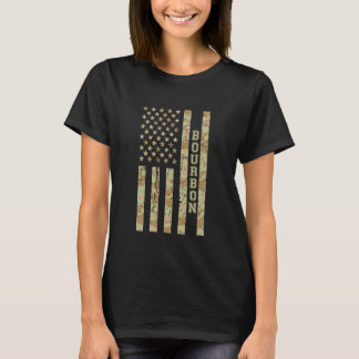 Bourbon Whiskey Drink Lover Desert Camo Distressed T-Shirt