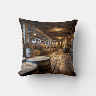 Bourbon Whiskey Rickhouse Throw Pillow 