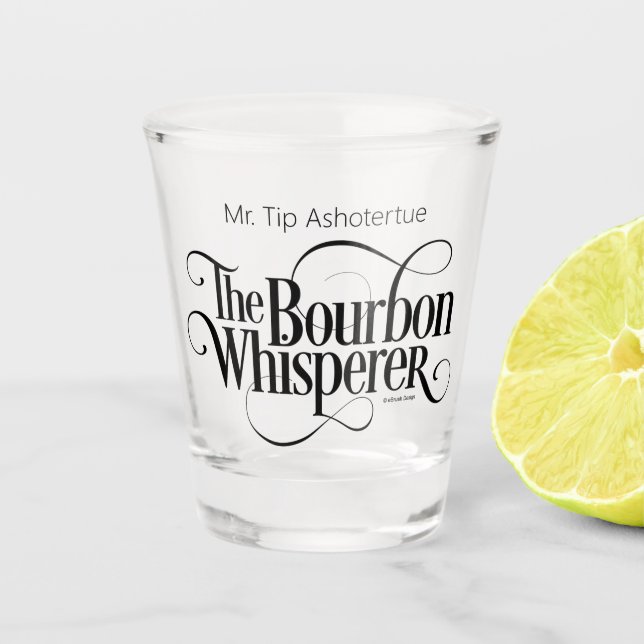 Bourbon Whisperer (personalised) Shot Glass (Front)