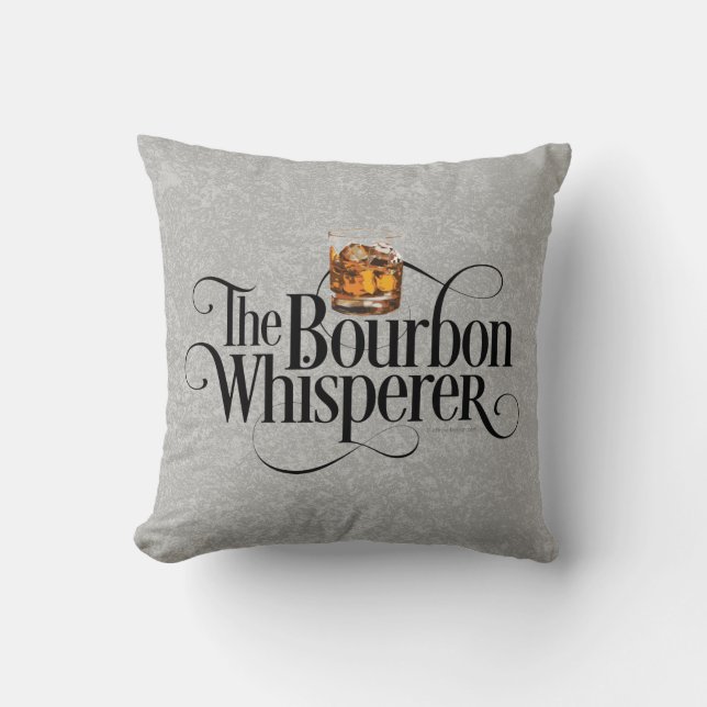 Bourbon Whisperer Throw Pillow (Front)