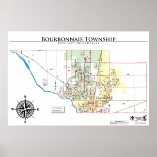 Bourbonnais Township Precinct Map Poster