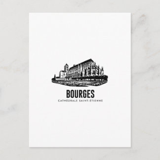 Bourges St. Stephen's Cathedral Vintage Poster Postcard