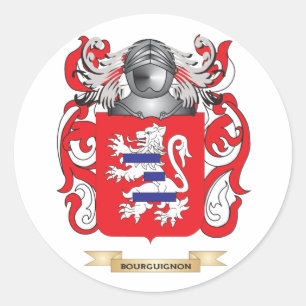 Bourguignon Coat of Arms (Family Crest) Classic Round Sticker