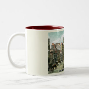 Bourke St., Melbourne, Australia Vintage Style  Two-Tone Coffee Mug