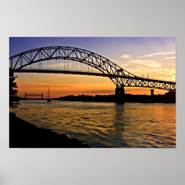 Bourne Bridge Sunset Poster (Front)