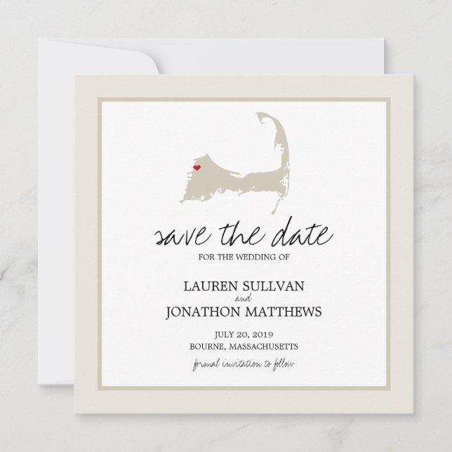 Bourne Cape Cod Wedding Save the Date (Front)