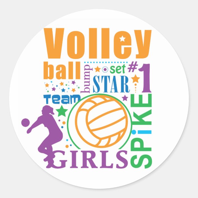 Bourne Volleyball Classic Round Sticker (Front)