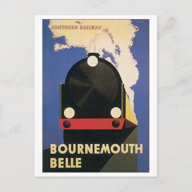 Bournemouth Belle Southern Railway Travel Poster Postcard (Front)