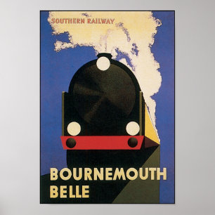 Bournemouth Belle Vintage Travel Poster