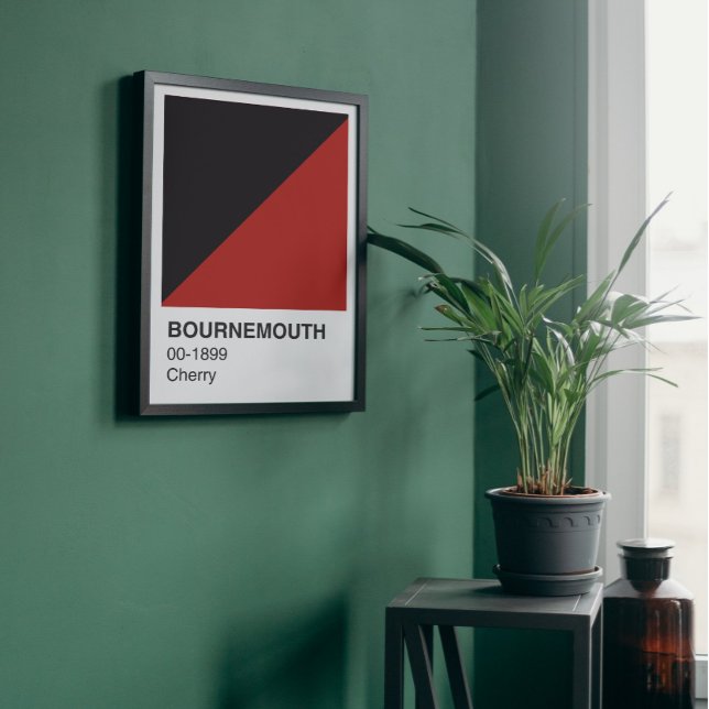 Bournemouth Cherry Red and Black - White Border Poster (Creator Uploaded)