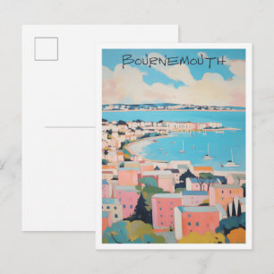 Bournemouth England Art Travel Postcard
