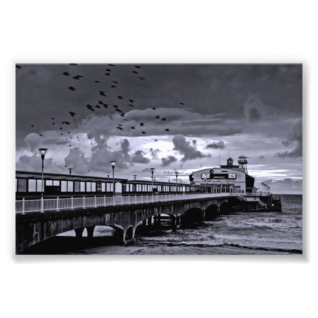 Bournemouth Pier And Beach Dorset England Photo Print (Front)