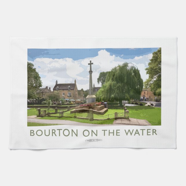Bourton on the Water Railway Poster Tea Towel (Horizontal)