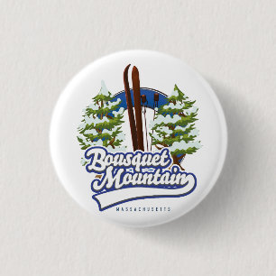 Bousquet Mountain Massachusetts Ski logo 3 Cm Round Badge