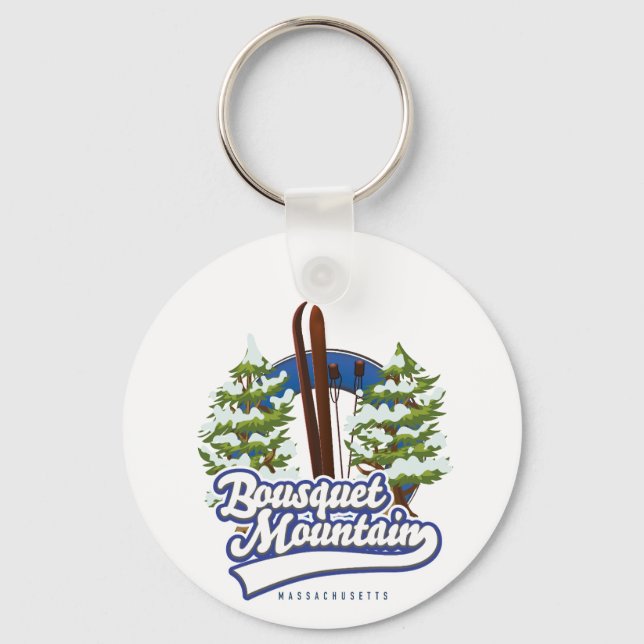 Bousquet Mountain Massachusetts Ski logo  Key Ring (Front)