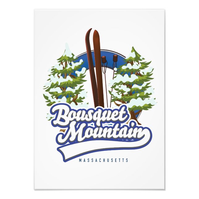 Bousquet Mountain Massachusetts Ski logo  Photo Print (Front)