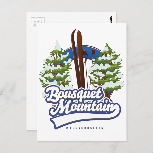 Bousquet Mountain Massachusetts Ski logo  Postcard (Front/Back)